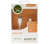 Kabel Aligator Powerstrong datový, microUSB, 2m - bílý
