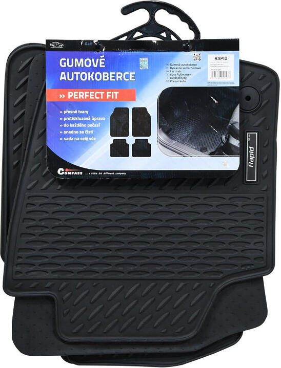 Koberce gumové PERFECT FIT sada 4ks RAPID s fixací COMPASS