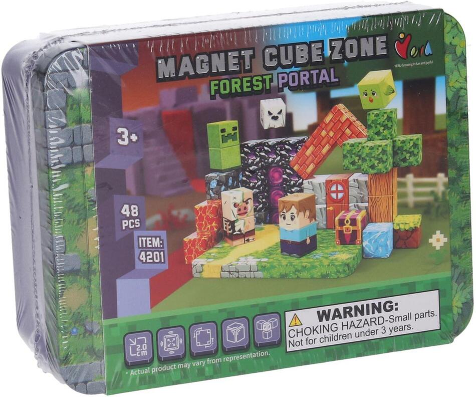 Wiky Stavebnice Magnet Cube Zone - Forest Portal 48 dílků v krabičce 13x5x10cm