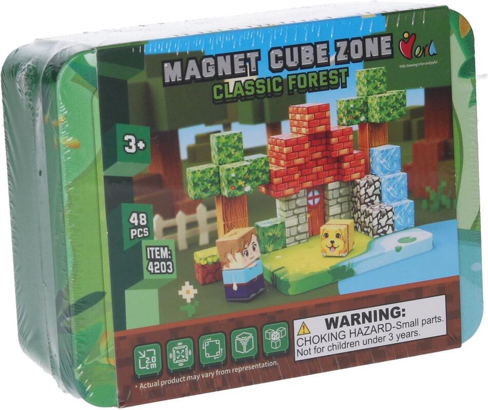 Wiky Stavebnice Magnet Cube Zone - Classic Forest 48 dílků v krabičce 13x5x10cm