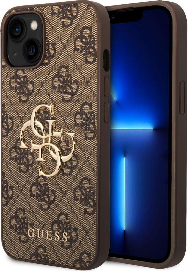 Kryt na mobil Guess PU 4G Metal Logo iPhone 15 Bro