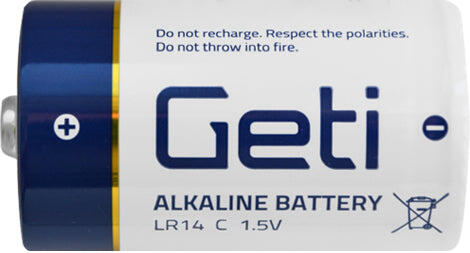 Baterie C (LR14) alkalická GETI