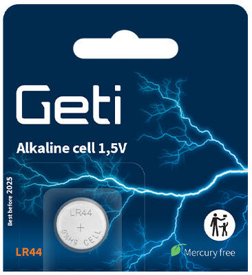 Baterie LR44 (AG13) GETI alkalická