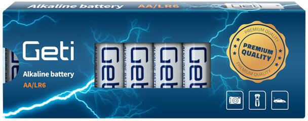Baterie AA (LR6) alkalická GETI 1,5V 10ks