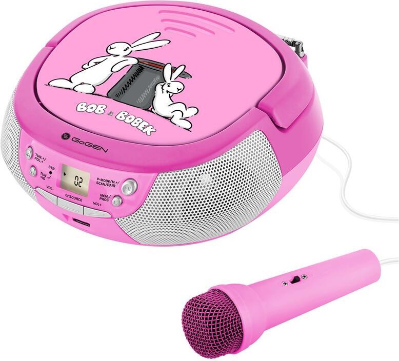 Radiopřijímač s CD GoGEN BOB A BOBEK PŘEHRÁVAČ, růžový