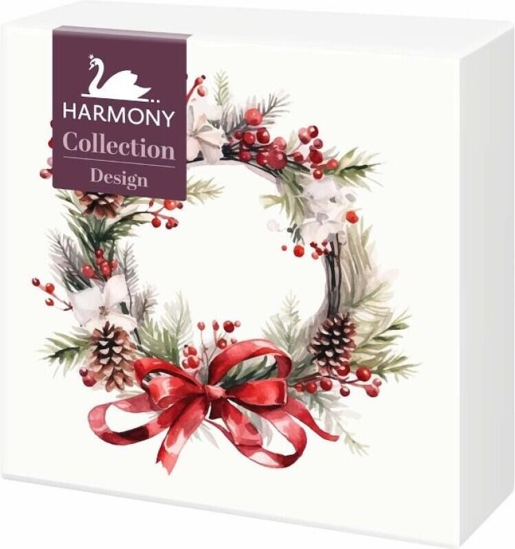 Harmony Collection Design ubrousky věnec s mašlí 33 × 33 cm 20 ks