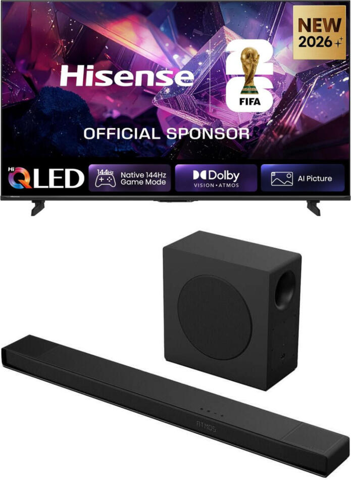 SET Hi-QLED Smart TV Hisense 85E7S PRO + Hisense SOUNDBAR SYSTEM AX3120Q HSN