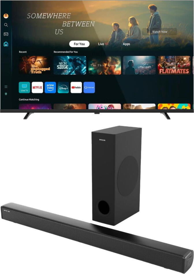 SET LED televize Sencor SLE 43TF700B + Soundbar Sencor SSB 5500BW