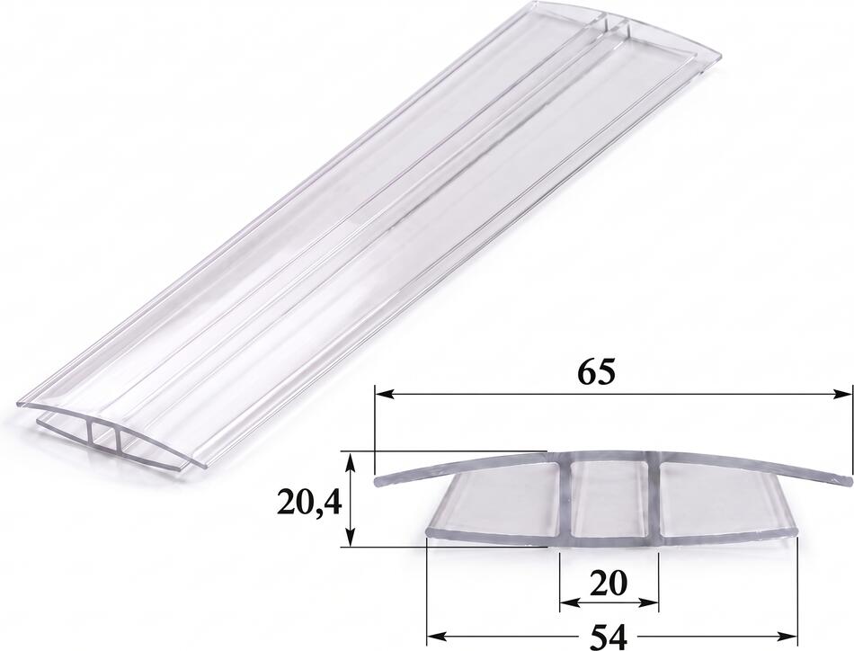 Polykarbonátový H-profil 16 mm čirý, délka 4 m LG5447