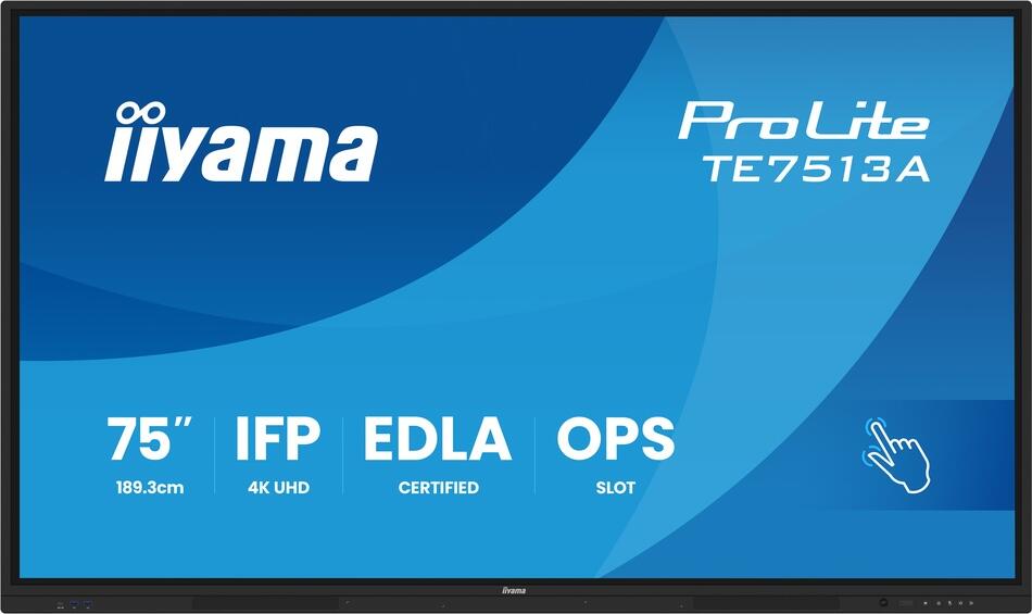 75" IIYAMA TE7513A-B3AG:IPS,4K,40P,EDLA