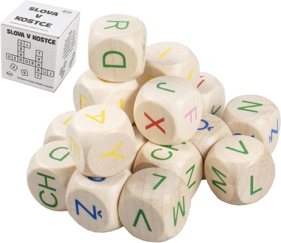 Detoa Slova v kostce společenská hra v krabičce 6x6x6cm