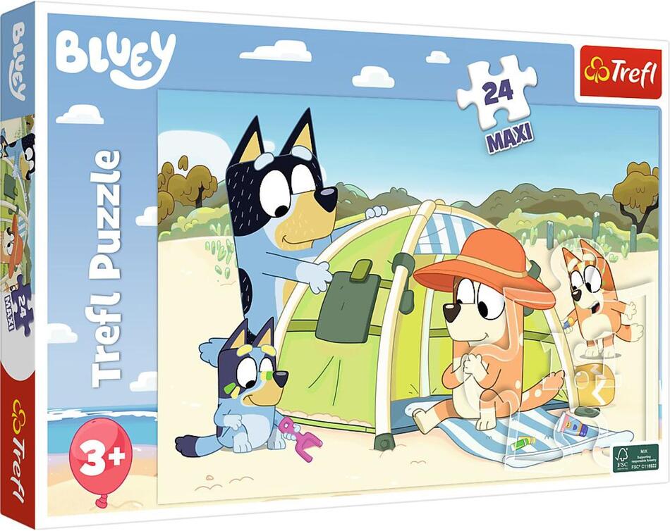 TREFL Puzzle Maxi 24 dílků Bluey 60x40cm v krabici 40x27x4,5cm