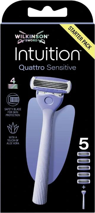 Wilkinson Sword holící strojek Wilkinson Intuition Quattro Sensitive + 5 náhradní hlavic