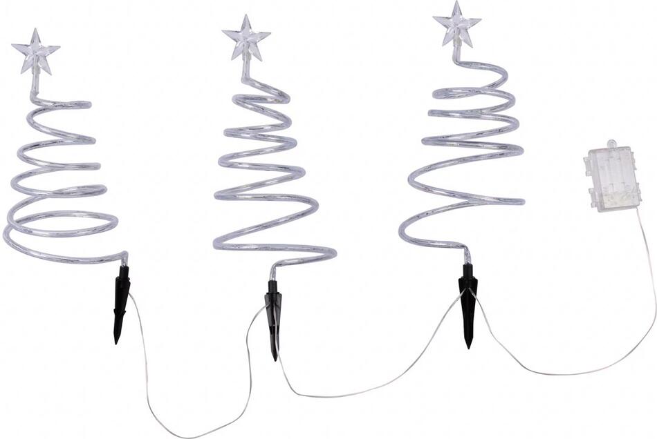 Moderne-hausfrau LED spirálové vánoční stromky s barevným světlem, 3 ks