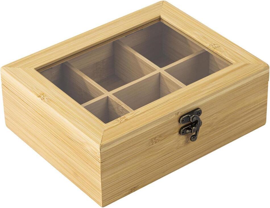 Haushalt international bambusový box na čaj se 6 přihrádkami