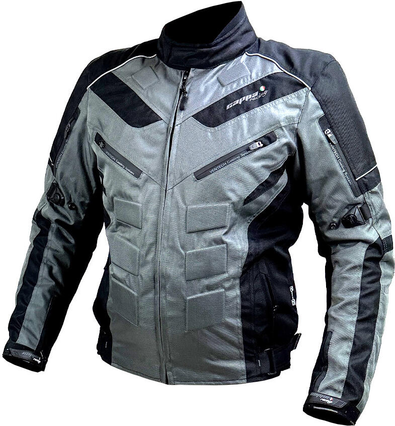 Cappa Racing bunda moto AINTREE textilní šedá/černá (Bunda moto AINTREE textilní šedá/černá L)