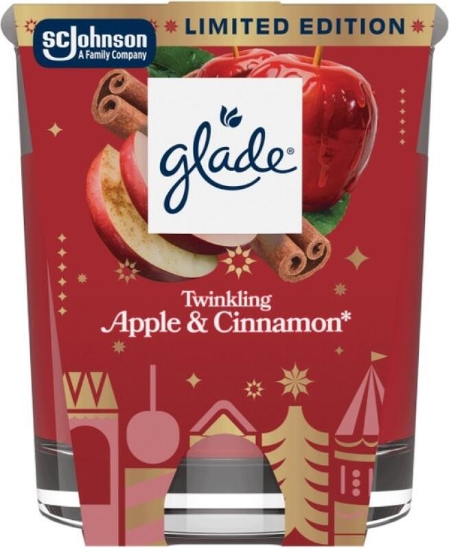 Glade vonná svíčka Twinkling Apple & Cinnamon 112 g