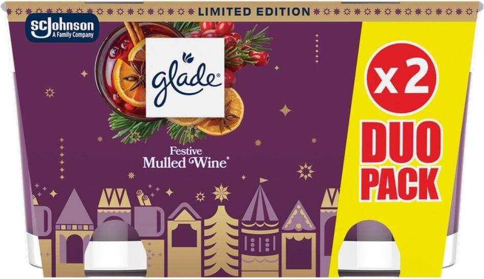 Glade vonné svíčky Festive Mulled Wine 2 × 112 g