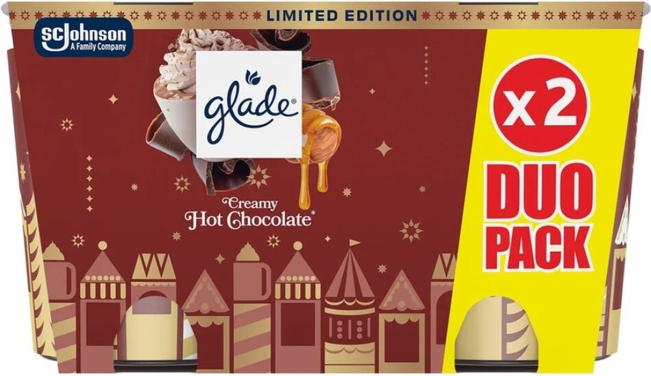 Glade vonné svíčky Creamy Hot Chocolate 2 × 112 g