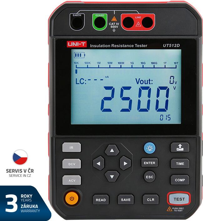 Tester izolačního odporu UNI-T UT512D