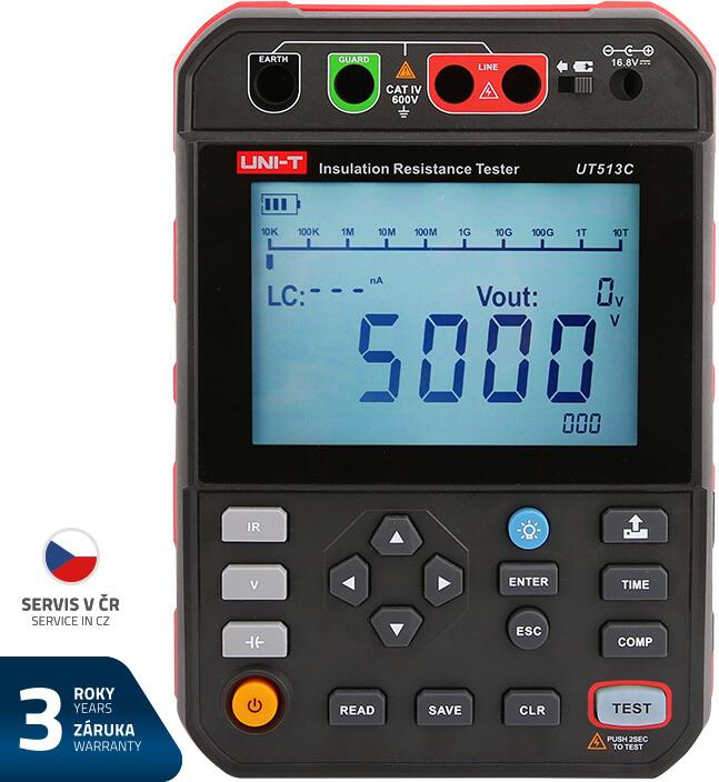 Tester izolačního odporu UNI-T UT513C