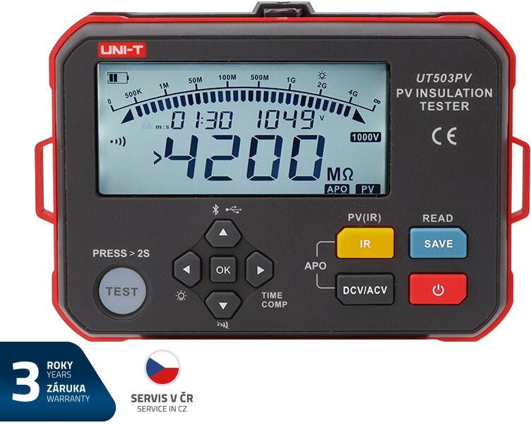Tester izolačního odporu UNI-T UT503PV