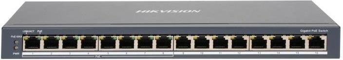 Hikvision DS-3E0516P-O - Switch16x 10/100/1000Mbit (8x Gb PoE), 110W