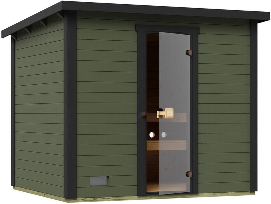 WEKA Sauna KAAPI 4 - šedozelená - outdoor sauna