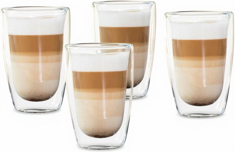 Haushalt international dvoustěnné sklenice na latte macchiato 400 ml, 4 ks