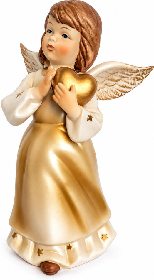 KMF porcelánový anděl se srdcem, 23 cm