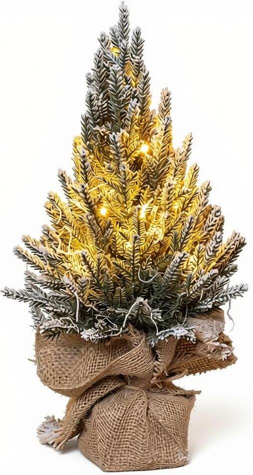 Haushalt international umělý vánoční stromeček se sněhem a 20 LED, 45 cm