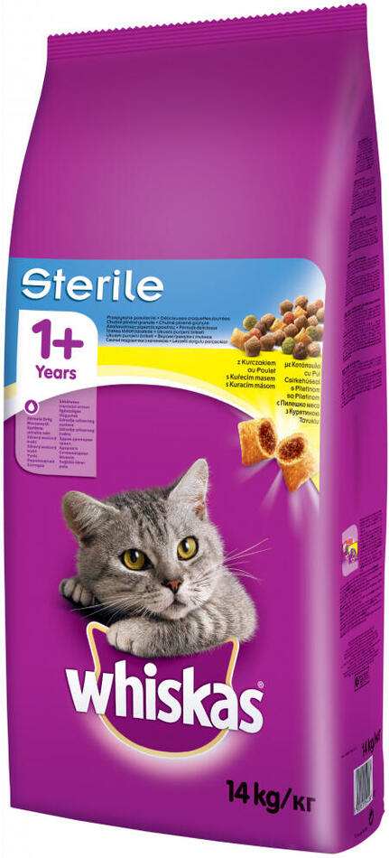 Whiskas Dry Sterile s kuřecím masem 14kg
