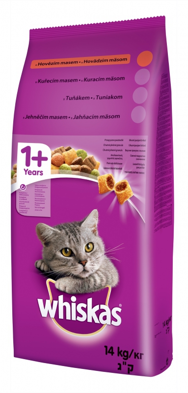 Granule pro kočky Whiskas Adult hovězí, 14 kg