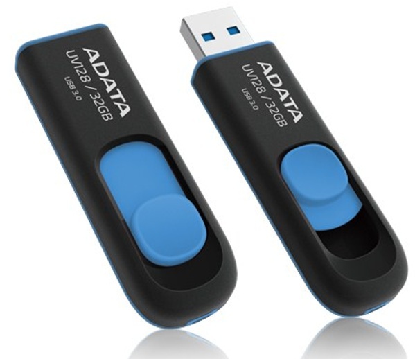 USB flash ADATA UV128 32GB USB 3.0, černý/modrý