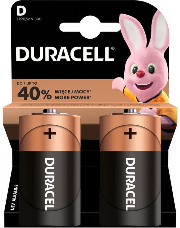 Baterie alkalická Duracell Basic D, LR20, 1.5V, blistr 2ks