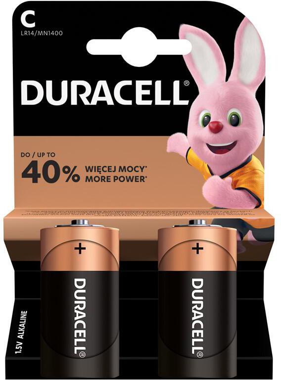 Baterie alkalická Duracell Basic C, LR14, 1.5V, blistr 2ks