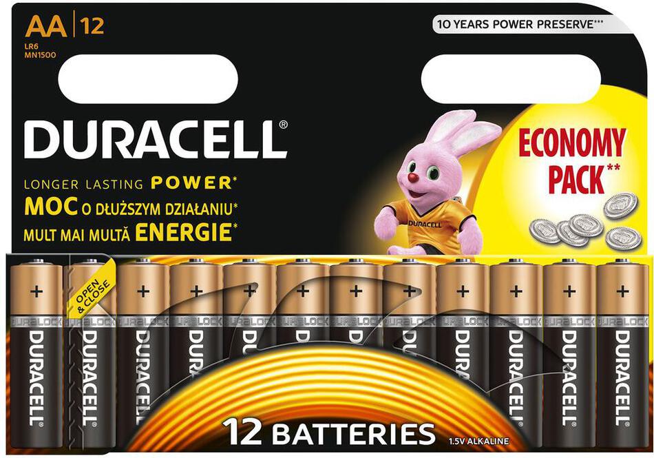 Baterie alkalická Duracell Basic AA 1500 12ks