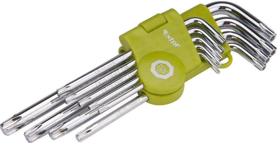 L-klíče TORX, sada 9ks, T 10-15-20-25-27-30-40-45-50 EXTOL-CRAFT