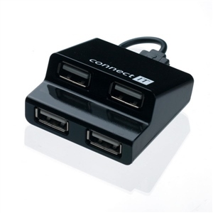 USB Hub Connect IT USB 2.0 / 4x USB 2.0 - černý