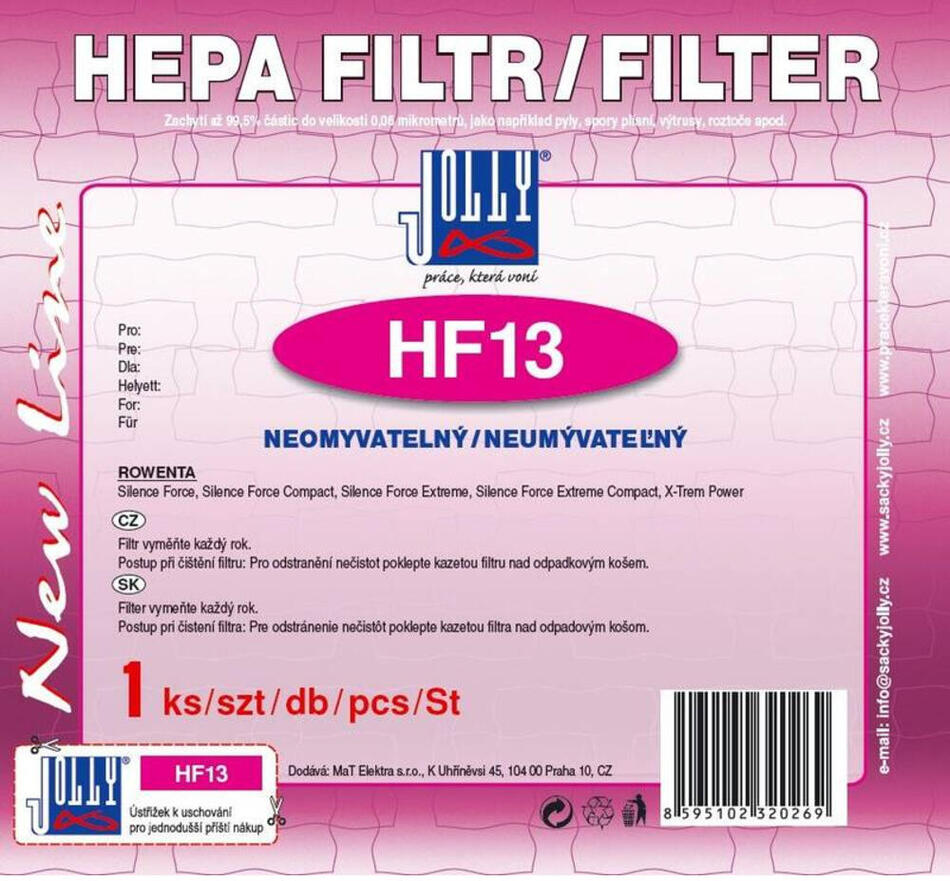 Filtr HEPA Jolly HF13 pro Rowenta Silence, neomyvatelný