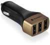Adaptér do auta GoGEN 3x USB, černo-zlatá barva
