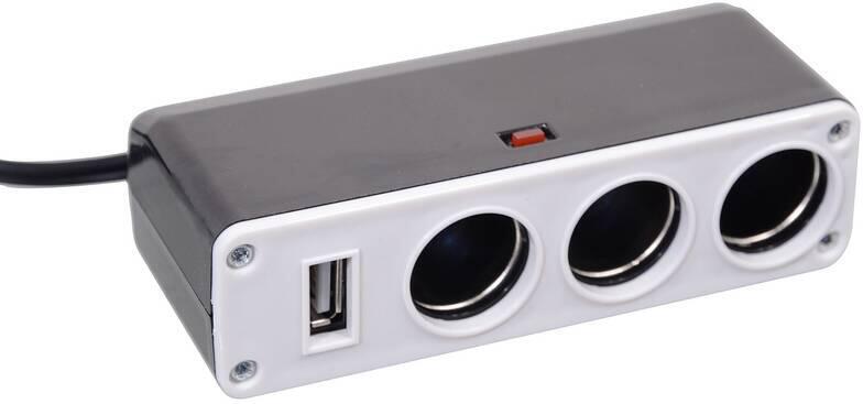 Napájecí autoadaptér s USB COMPASS 07416 12/24V