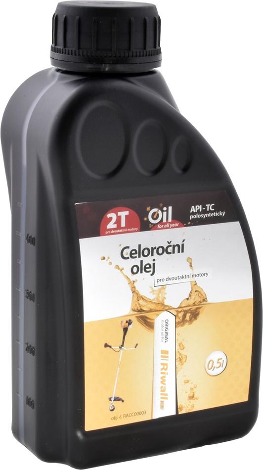 Celoroční olej Riwall 2T 0,5L, pro dvoudobé motory