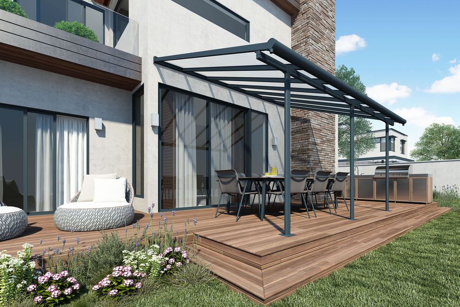 Pergola Palram Sierra 5400 šedá 3 x 5,46 hliníková (montovaná)