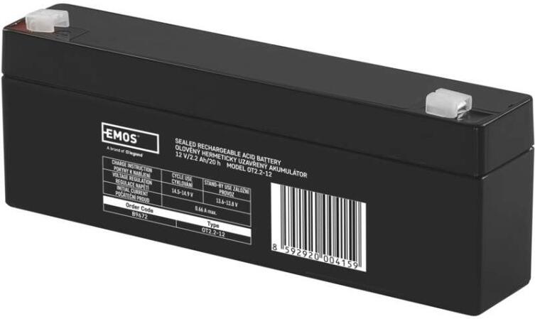 Emos bezúdržbový olověný akumulátor 12 V/2,2 Ah, faston 4,7 mm (B9672)
