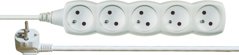 Prodlužovací kabel Emos P0510, 5 zásuvek, 10m, bílý