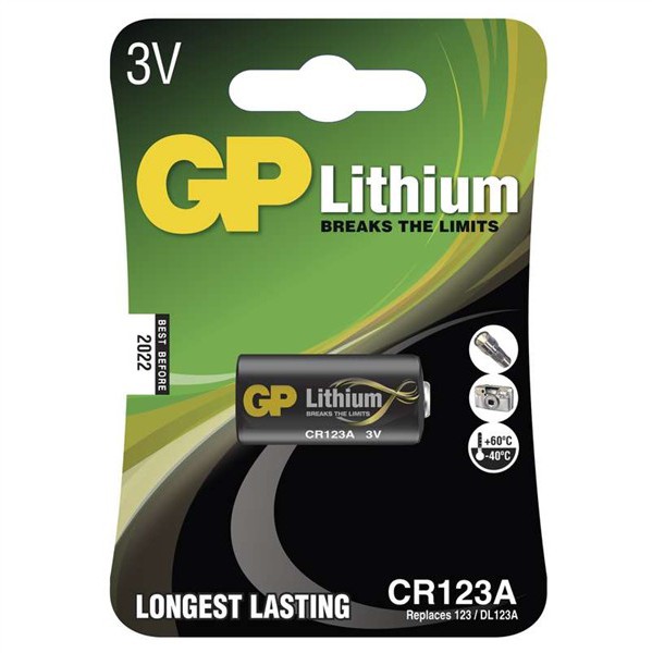Baterie lithiová GP CR123A, blistr 1ks