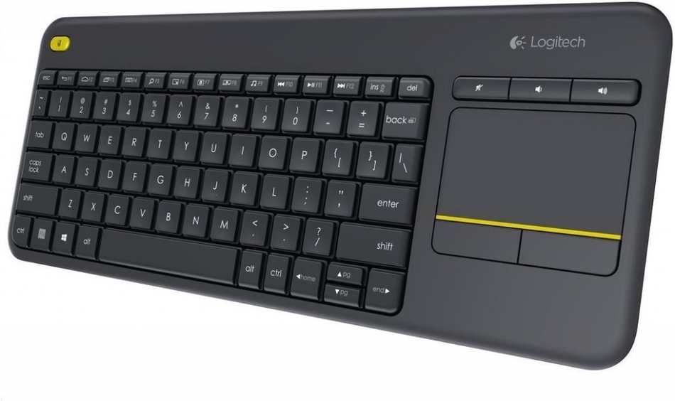 Bezdrátová klávesnice Logitech Wireless Touch Keyboard K400 Plus CZ 920-007151, černá