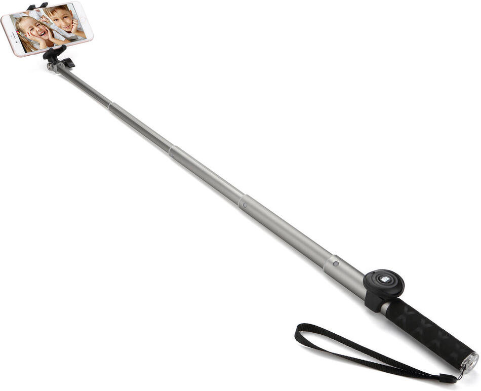 Selfie tyč GoGEN 4 teleskopická, bluetooth titanium (GOGBTSELFIE4T)