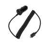 Adaptér do auta GoGEN CH 24 CC, 1x USB + kroucený microUSB kabel 1,2m - černá